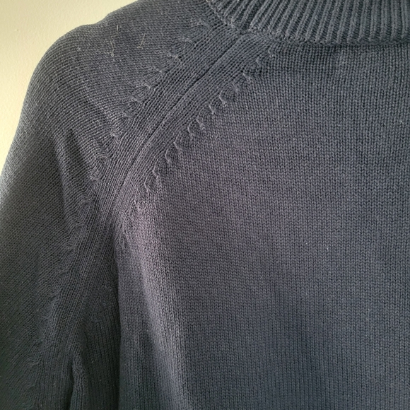 Quince 100% Organic Cotton Mock Neck Sweater Sz M Navy NWT - Picture 12 of 12